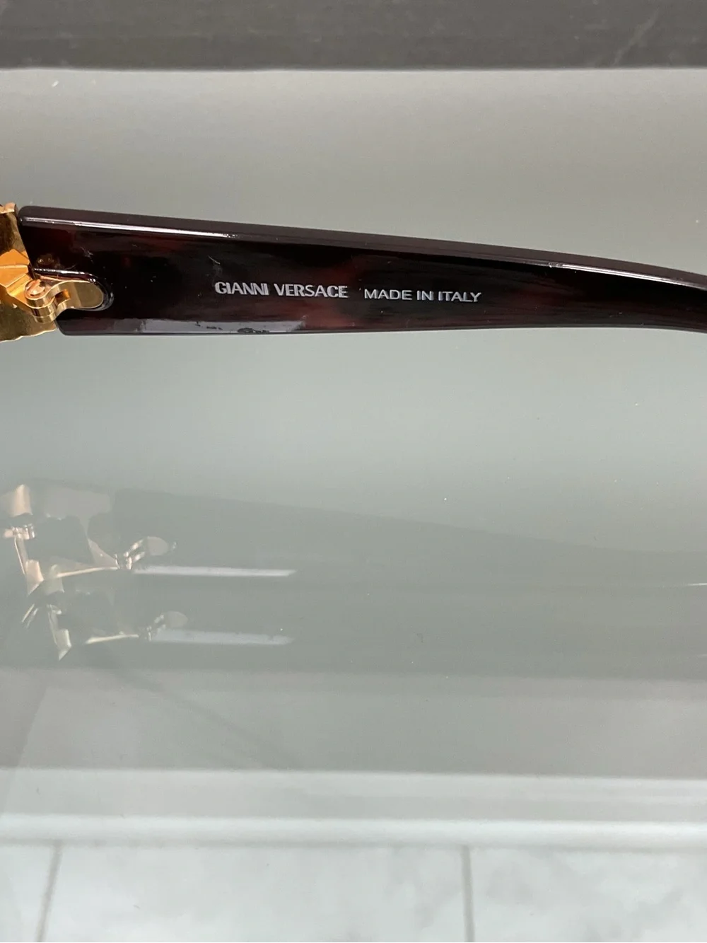 Versace Gold and Black Men's Sunglasses